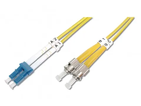 Glasvezel patchkabel, duplex, LC naar ST SM OS2 09/125 µ, 1 m