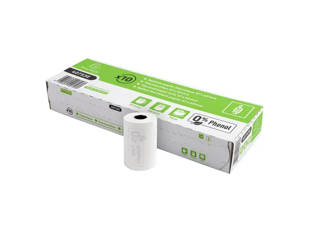 Papierrol zonder fenol voor bankkaartterminals 57x40mm