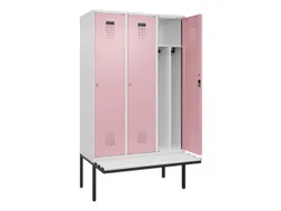 locker met bank,voor scheiding van kleding,HxBxD 2120x1200x815mm,3vak