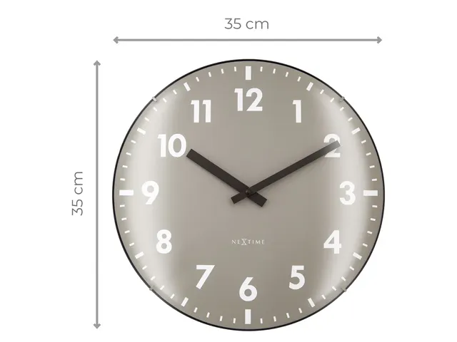 Wandklok NeXtime Duomo 35cm kaki