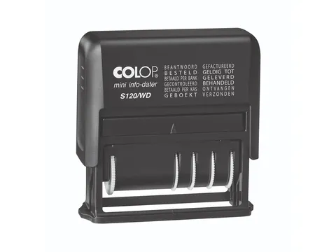 Woord-datumstempel Colop Printer Mini S 120/WD 12 teksten zwart