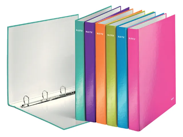 Ringband Leitz Wow 4242 4 rings A4 Ijsblauw