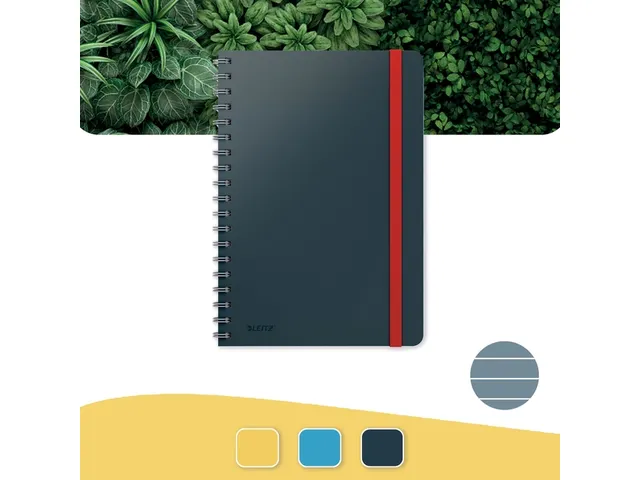 Notitieboek Leitz Cosy B5 lijn spiraal grijs