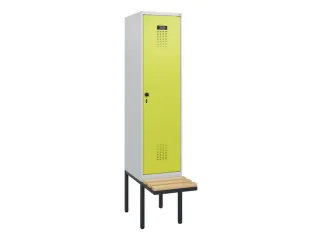 locker met bank,HxBxD 1950x400x815mm,1vak,vak B 400mm,draaigrendel - 2