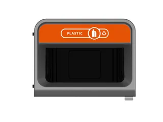 Configure Recyclingstation Plastic 125 Liter Antraciet Oranje - 2