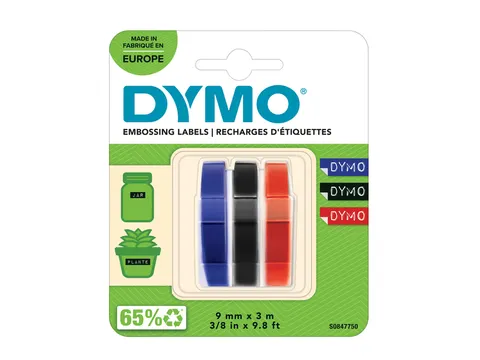 Labeltape Dymo rol 9mmx3M glossy vinyl assorti S0847750