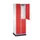Dubbeldekse garderobekast,HxBxD 1950x620x500mm,2x2vak.,vak B 260mm