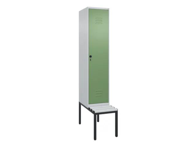 locker met bank,HxBxD 2120x400x815mm,1vak,vak B 400mm,draaigrendel