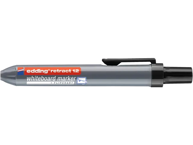 Marqueur tableau blanc edding 12 rétractable ogive 1,5-3mm noir
