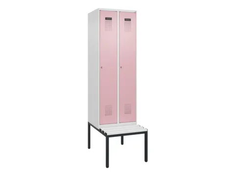 locker met bank,HxBxD 2120x600x815mm,2vak,vak B 300mm,cilinderslot