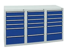 ladekast,HxBxD 900x1500x500mm,18lade(n),centr. vergrendeling