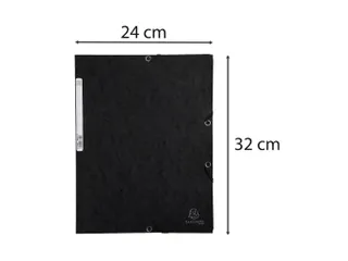 Elastomap 3 kleppen glanskarton 355gm² A4 Zwart - 4