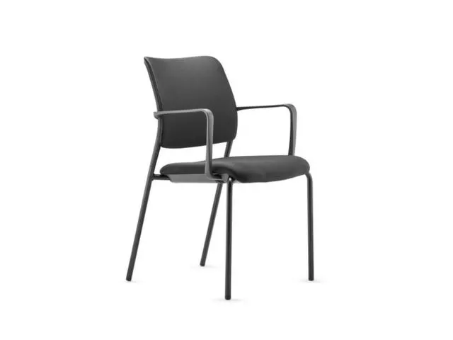 Bezoekersstoel,4Voeten Zwart,M. Armleuningen,Zitting Zwart