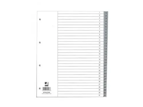 Tabbladen PP Set 1-31 Met Indexblad A4 11-Gaats Grijs