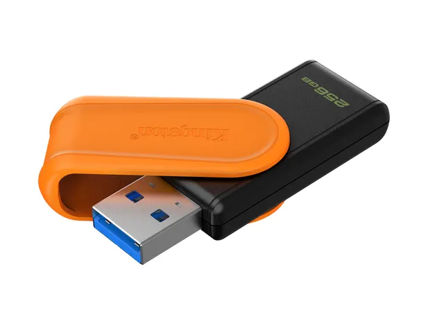 256GB Portable USB 3.2 Gen 1 DataTraveler Exodia S (Black/Orange)