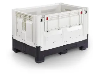 Palletbox,HxLxB 800x1200x800mm,565l,PE,zwart/ivoorkleurig - 1