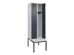 locker met bank,HxBxD 2120x600x815mm,2vak,vak B 300mm,cilinderslot