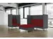Highback Loungebank 2-Zits Romp Grijs Zitkussen Rood