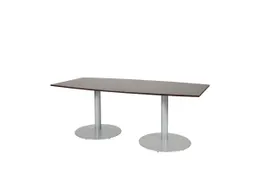 Linesto Vergadertafel Vaste Hoogte 200x100 Tonvormig Logan Eiken Alu