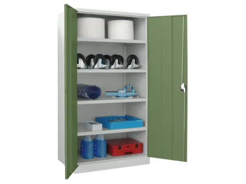 zwaarlastkast 1950x1040x630mm openslaande deuren RAL7035 front RAL6011