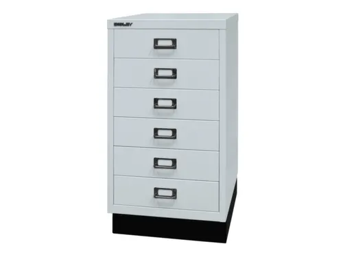kantoor-ladekast HxBxD 670x349x432mm 6 laden romp lichtgrijs staal