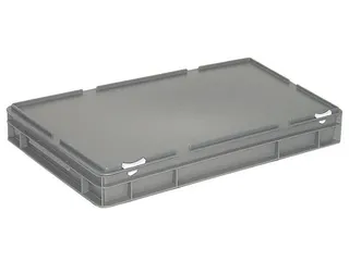 Euronorm Stapelkrat Pe Hxlxb 85X600X400Mm 14L Met Deksel Grijs - 1