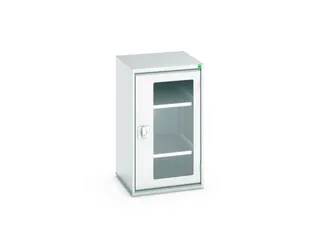 vitrinekast 900x525x550mm 2xStalen bodem romp RAL7035 front RAL7035 - 1