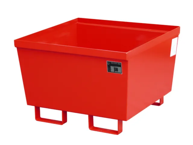 Opvangbak 1x 200l Opvangvol. 229l Rood 545x 800x 800mm Open
