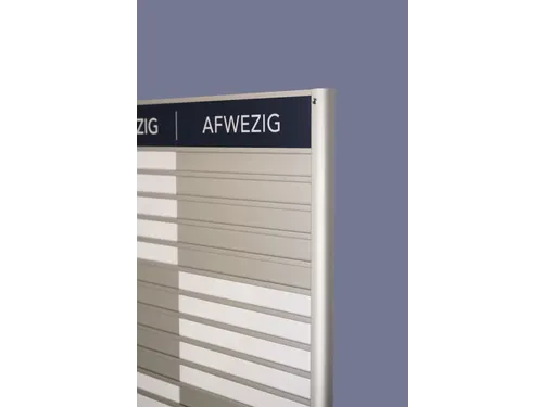 Menoor In-Uit bord 10 namen Aluminium Aanwezig/Afwezig Donkerblauw