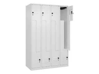 Z-garderobekast,HxBxD 1850x1200x500mm,vak B 150/300mm,draaigrendel - 2
