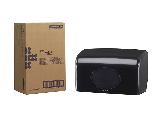 Toiletpapierdispenser Aquarius duo voor kleine rollen zwart 7191