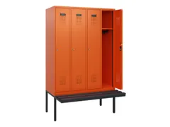 locker met bank,HxBxD 1950x1200x815mm,4vak,vak B 300mm,cilinderslot
