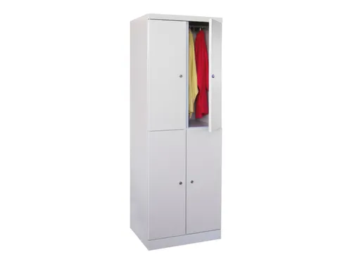 Dubbeldekse lockerkast,HxBxD 1800x600x500mm,RAL7035,front RAL7035