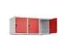 opzetkast,v. locker,3vak.,vak B 400mm,HxBxD 500x1200x500mm,vleugeldeur