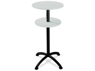 Statafel Stalen 4-Poots H 112cm Lichtgrijs Onderstel Zwart - 2