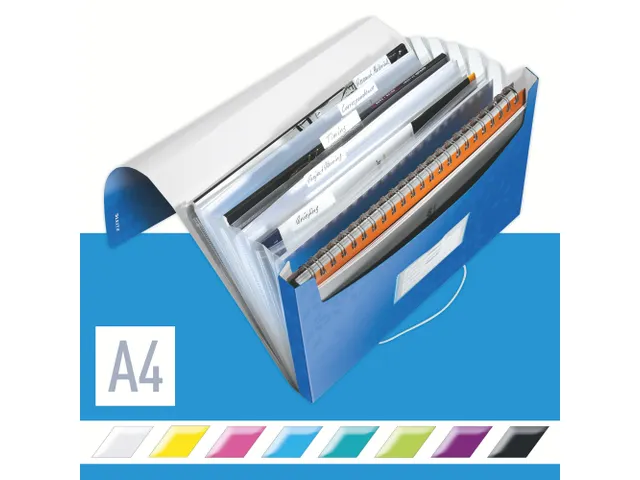 Sorteermap Leitz WOW A4 PP 6 vaks blauw