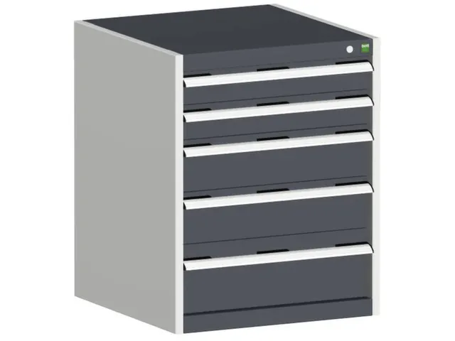 ladekast HxBxD 800x650x525mm 5laden romp RAL7035 front RAL7016