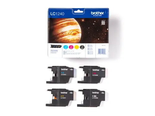 Brother LC-1240 Inktcartridge Zwart + 3 Kleuren Voordeelset