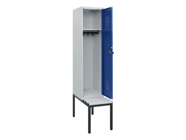 locker met bank,HxBxD 1950x400x815mm,1vak,vak B 400mm,draaigrendel