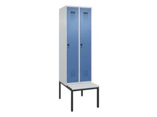 locker met bank,voor scheiding van kleding,HxBxD 2120x600x815mm,2vak - 2
