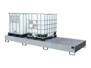 opvangbak,v. 3xIBC,opvangvol. 1000l,HxBxD 340x3850x1300mm,m. rooster - 1