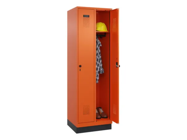 locker,HxBxD 1950x600x500mm,2vak,vak B 300mm,draaigrendel,sokkel