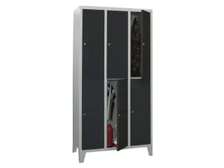 lockerkast,HxBxD 1850x1200x500mm,3x2vakken,RAL7035,front RAL7016 - 2
