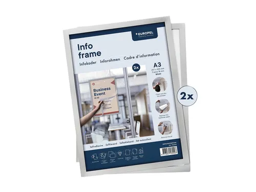 Infokader Europel zelfklevend A3 zilver