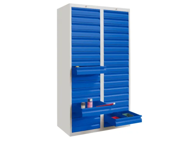 ladekast HxBxD 1800x1000x500mm 34laden RAL7035 front RAL7035