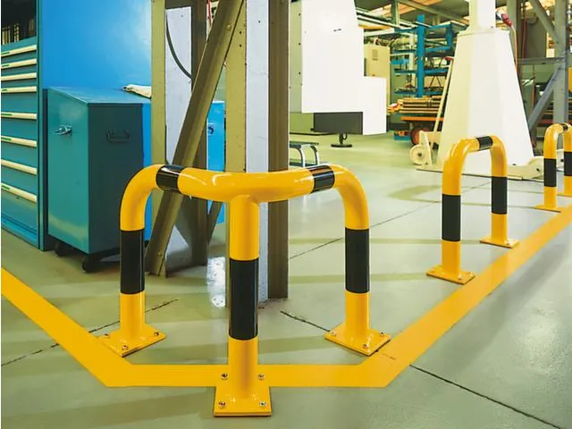 Hoekbeschermbeugels Staalbuis 350x600mm Ø76mm Binnenshuis Geel/Zwart