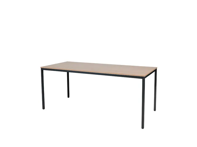 Domino Basic Tafel Vaste Hoogte 1800x800mm Hav/Kers 25mm Zwart 4-Poot