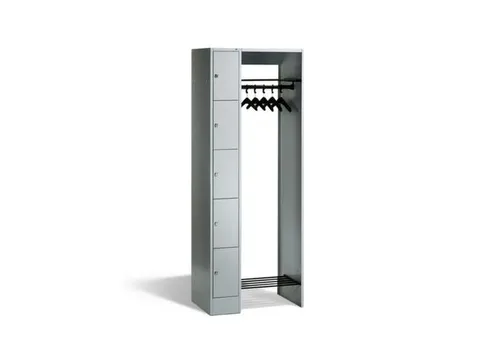 locker met kapstok,HxBxD 1950x740x480mm,romp RAL7035,front RAL7035