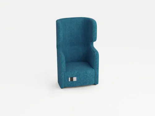 fauteuil,1-zits,geluidabsorberend,stof blauw,HxBxD 1330x860x760mm