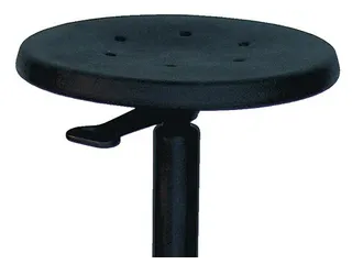 Draaikruk 490-620mm Pu-Zitting Zwart Gasveer Zwart Voetkruis Glijders - 2